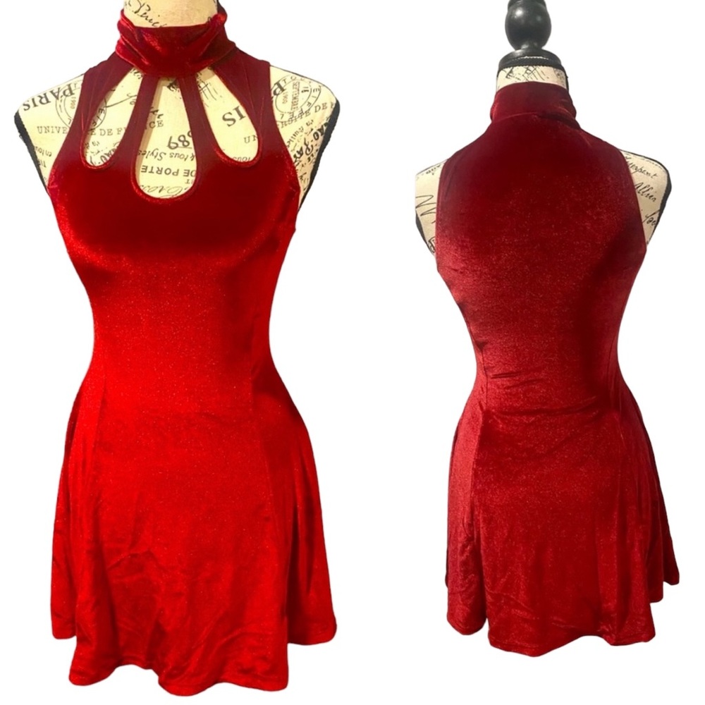 🆕 I Heart Red Velvet Cut Out Cocktail Dress NEW